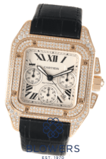 Cartier Santos Joaillerie 100 XL Chronograph Factory "Diamond Pavé" Reference WM502351
