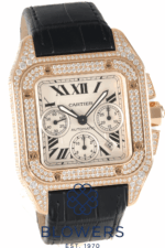 Cartier Santos Joaillerie 100 XL Chronograph Factory "Diamond Pavé" Reference WM502351