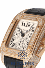 Cartier Santos Joaillerie 100 XL Chronograph Factory "Diamond Pavé" Reference WM502351